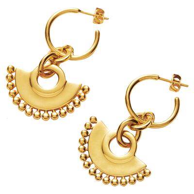 【乔妍的心事 赵丽颖同款】Missoma金色扇形耳环轻奢高级感长款