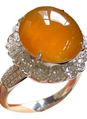 天然缅甸老坑翡翠冰种戒指女