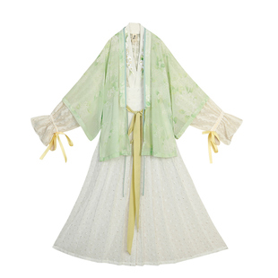 清水溪汉初『弄玉童装』原创改良汉服女童对交穿对襟一片式百迭裙