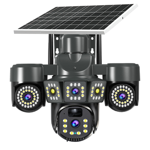 VIEV太阳能摄像头户外防水监控摄像头高清终身免费五画面