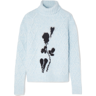 【38焕新周】BERNADETTE 男女同款嵌花绞花针织高领毛衣