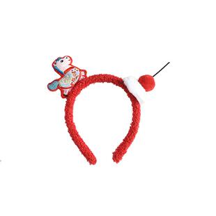 马年发箍女款卡通可爱立体毛绒小马发饰2026新款红色装饰头箍头饰