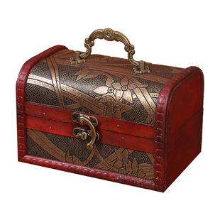 复古密码小盒子首饰盒木盒金条专用收纳盒儿童精致保险密码百宝箱