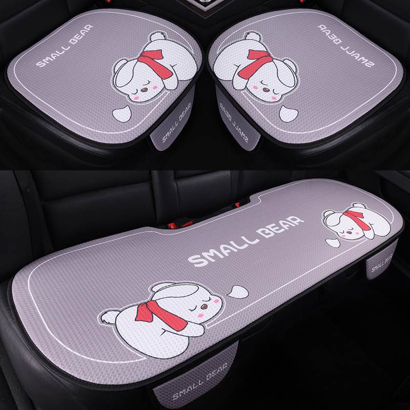 汽车座垫可爱网红清凉蜂窝透气四季坐垫清凉舒适车通用透气三件套