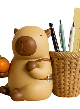 树脂小摆件现代书房可爱创意笔筒