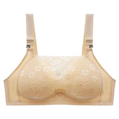 大码抹胸文胸调整型收副乳防走光无钢圈聚拢无磁胸罩薄款内衣蕾丝