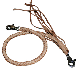 手工编制粗8股头层牛皮绳财布链裤链牛皮绳植鞣革腰带链挂绳钱包