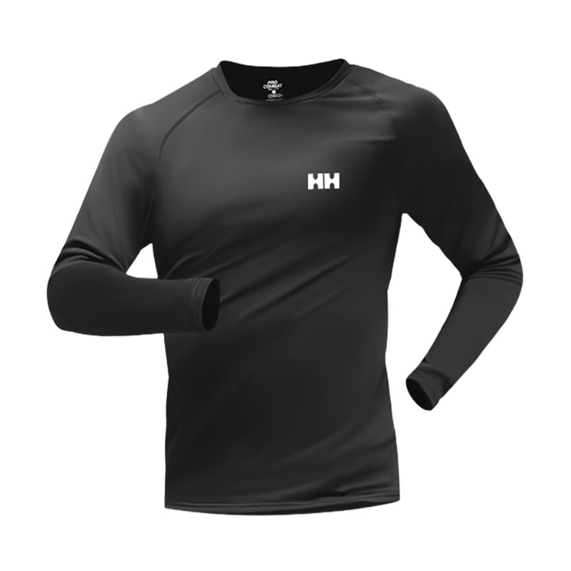 正品HH速干衣男秋冬跑步训练服紧身运动保暖内衣加绒健身上衣