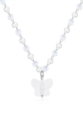 BM透明蝴蝶项链女甜酷不掉色