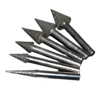 玻璃玉石陶瓷倒角打磨头电镀金刚石磨头精品合金打磨头伞形圆锥形