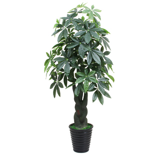 高级仿真发财树盆栽办公室塑料绿植室内装饰假花客厅摆设植物盆景