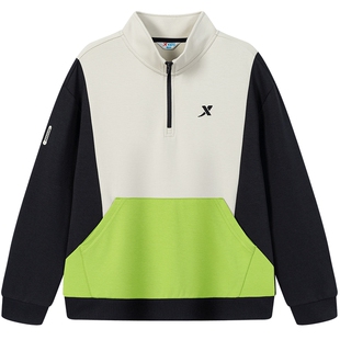 【商场同款】特步童装春季新款男童拼色潮流百搭儿童卫衣大童上衣