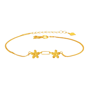 老庙黄金足金999桃花缘满手链5G灼灼桃花浪漫蜜恋好人缘送礼物