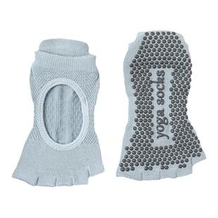 新款普拉提运动袜子四季五指袜网眼硅胶防滑透气露脚趾短筒瑜伽袜