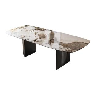 DEEVINCI潘多拉岩板餐桌椅组合现代简约轻奢长方形小户型意式桌子