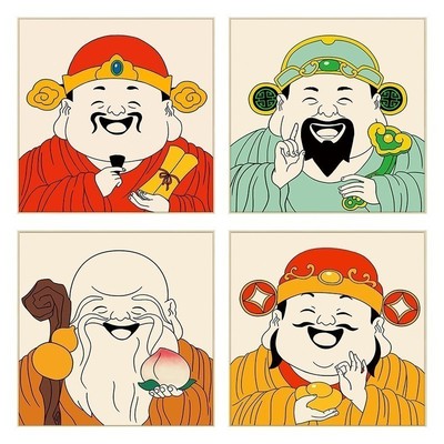 百特好福禄寿三星新中式风挂画