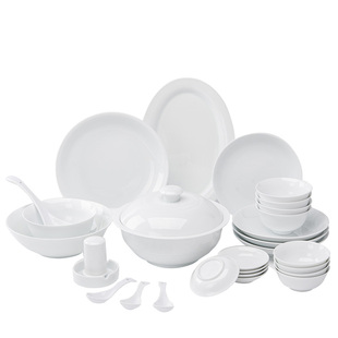 碗碟套装家用2025新款高温釉下彩景德镇高白瓷器碗盘餐具乔迁新居