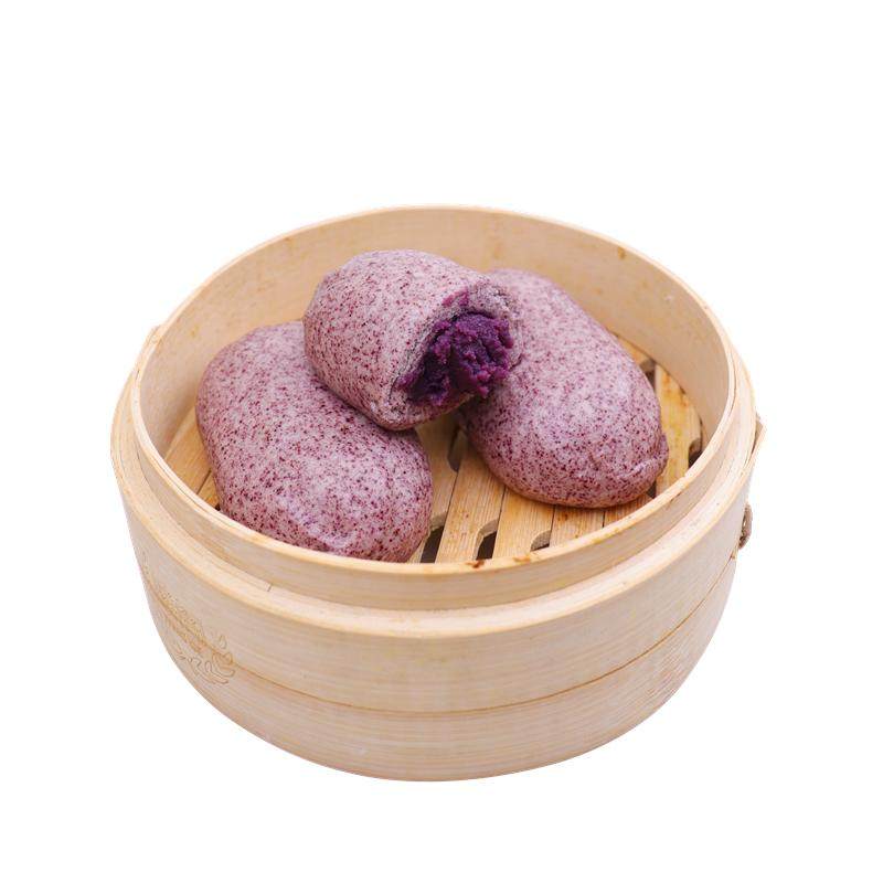舒汇紫米紫薯包 营养粗粮花青素包子夹心速冻即食早餐馒头6只390g