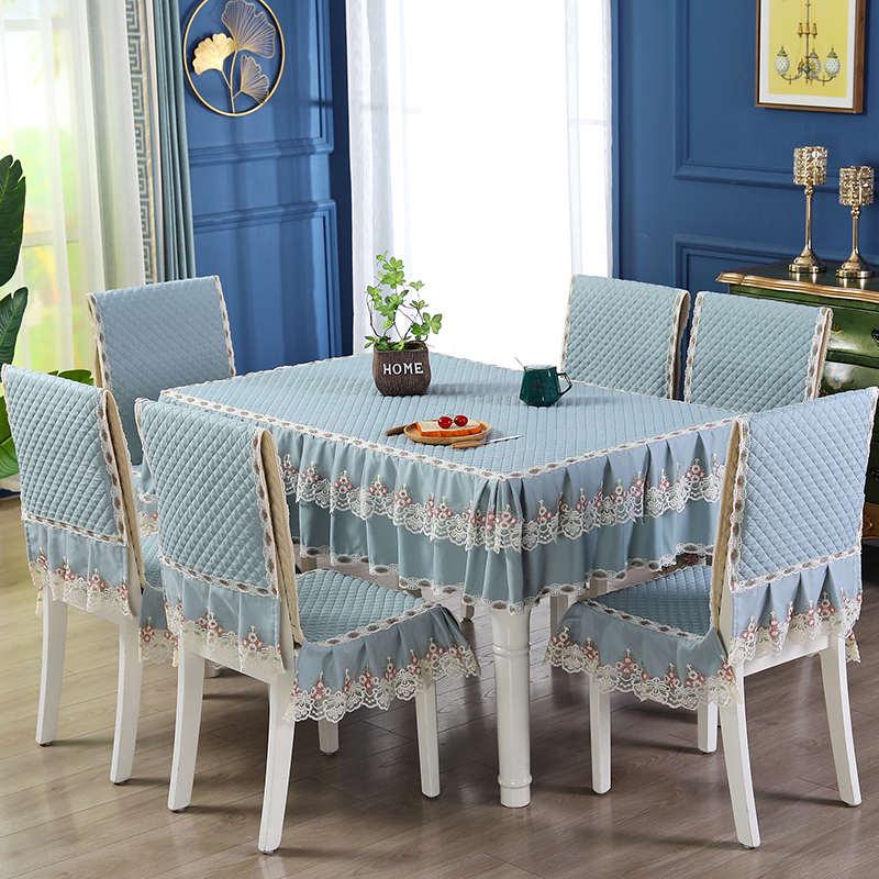 高档餐桌罩套简约现代连体椅子套家用餐桌布餐椅垫套装大红桌椅套