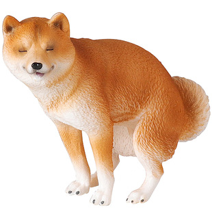 仿真柴犬动物模型实心柴犬宠物狗摆件黄狗白狗萌宠儿童玩具3C认证