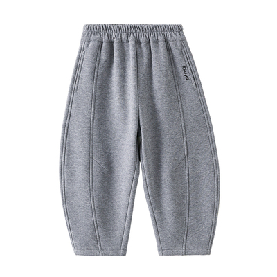 男童冬装加绒裤子2025新款儿童秋冬休闲裤男孩厚长裤灯芯绒弯刀裤