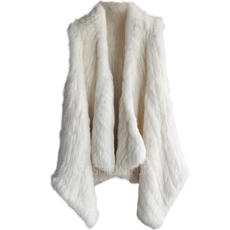 2025新款纯手工双面编织翻领皮草坎肩外贸兔毛马甲中长款开衫欧美