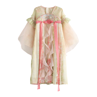 汉服女童2026春夏新款小女孩国风仙气飘逸公主连衣裙儿童古装唐装