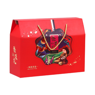 坚果干果礼盒包装盒空盒子高档礼品盒通用特产手提包装箱现货定制