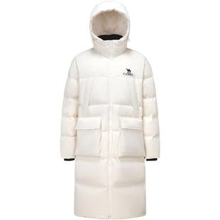 骆驼男装长款羽绒服男冬季2024新款情侣三防连帽加厚保暖防寒外套