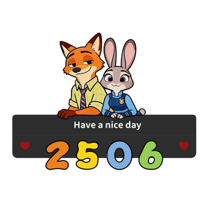 疯狂动物城朱迪尼克门牌号发光数字标识贴高级感酒店房间门号码牌