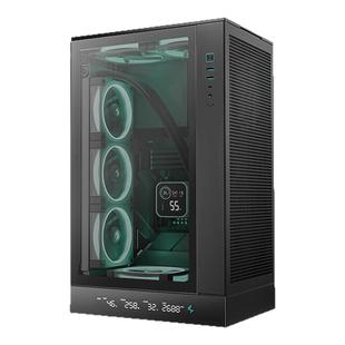 九州风神CH270机箱数显温度屏幕MATX背插360水冷立式桌面电脑机箱