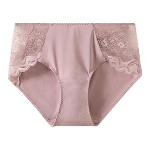 博尼春夏新款女士内裤纯棉全棉档蕾丝收腹三角裤中低腰