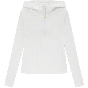 Juicy Couture橘滋针织衫女运动修身绗棉连帽上衣