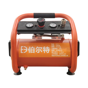 伯尔特锂电空压机10L家用便携式打气泵无油空气压缩机木工气钉枪