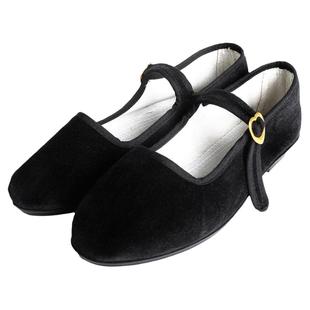 民族民间舞秧歌舞蹈鞋女高跟胶州藏族儿童专用舞蹈考级黑跟鞋布鞋
