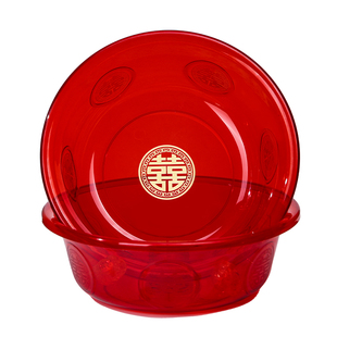 结婚喜盆大小号红色塑料洗脸盆加厚女方陪嫁用品娘家新娘嫁妆婚庆