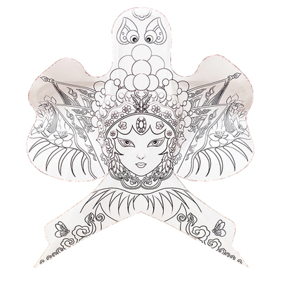 手工制作纸鸢绘画涂鸦填色风筝