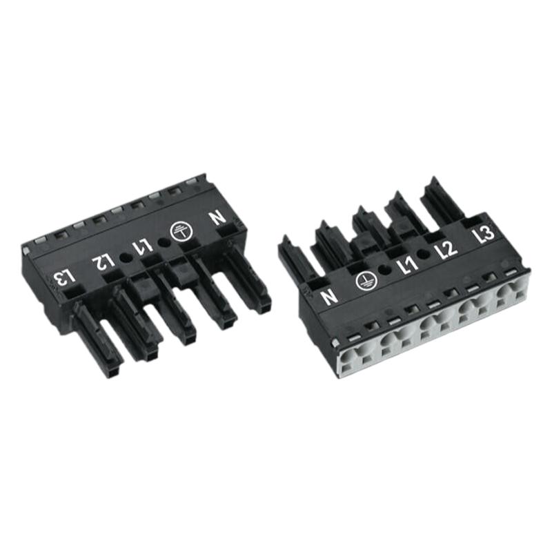 WAGO万可公母连接器WINSTA® MIDI黑色5极插座770-205