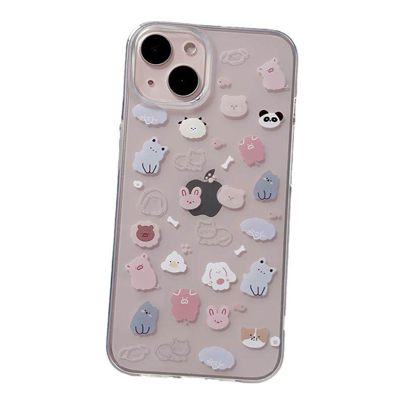 ins风软萌小动物适用于苹果12/13/14/15/16/17proMax手机壳iPhone11/15可爱iPhoneA