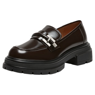 【40码】百思图春季英伦学院风乐福鞋女百搭小皮鞋单鞋TFW40AA4