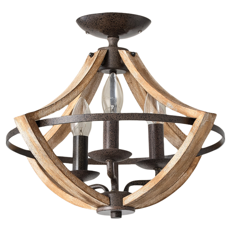 美式复古木质玄关吸顶灯设计师创意艺术田园风过道走廊高级感灯具