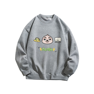 疯狂动物城树懒闪电卡漫印花美式重磅纯棉圆领卫衣男女装长袖T恤