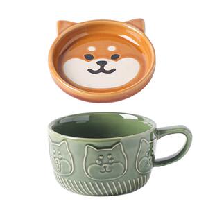 可爱陶瓷马克杯带盖的杯子女生咖啡杯喝水杯牛奶燕麦杯早餐杯男生
