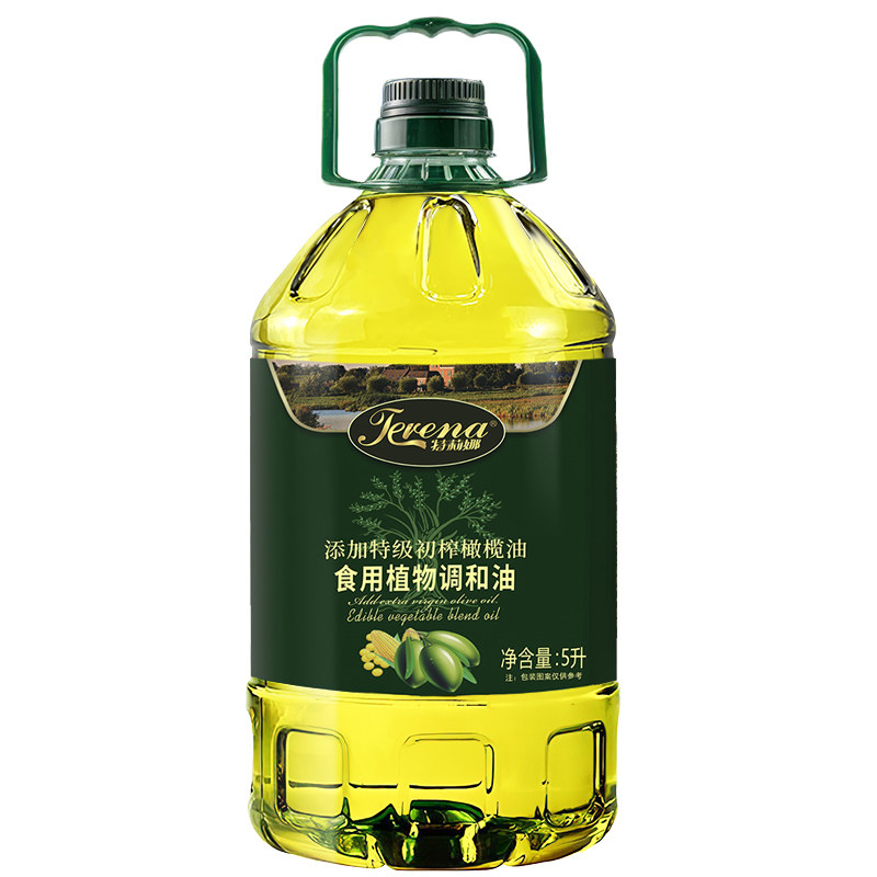 食用油特级初榨橄榄油5升炒菜植物调和油团购批发大桶家用玉米