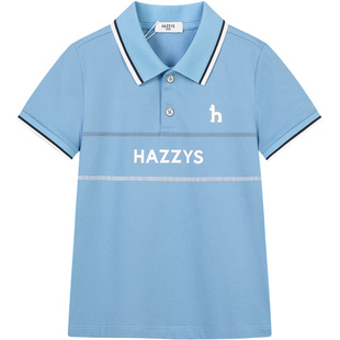 hazzys哈吉斯童装男童POLO衫2026夏新中大童翻领珠地网眼短袖T恤