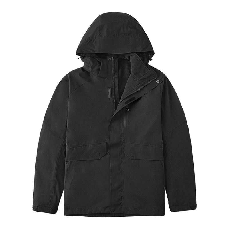 探路者冲锋衣男秋冬三合一可拆卸户外登山服加绒加厚防风保暖外套