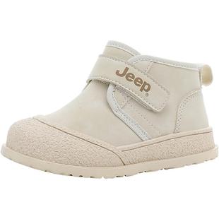 jeep女宝宝二棉鞋冬天儿童冬鞋男童防水保暖加绒鞋子女孩防滑短靴