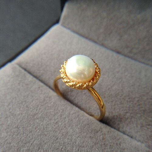 天然珍珠/天然粉晶戒指对戒个性款戒指