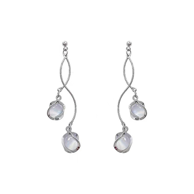 银河少女|耳夹流苏长款珠珠耳钉