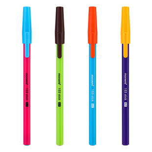 韩国monami慕那美圆珠笔原子油笔黑153 stick韩国进口0.7彩杆刷题笔签字笔书写顺滑高颜值六角刷题